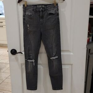 Top Shop Jamie Skinny Jeans Size 28 L30 Grey Distressed Jeans